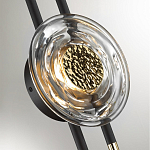 Бра черного цвета с круглым прозрачным стеклянным плафоном Virelia  варинант исполнения - 4 | Loft Concept в Москве