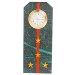 Часы погон ВС подарочные настольные из натурального камня Змеевик Military Clock варинант исполнения - 10 | Loft Concept в Москве