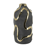 Ваза с золотыми акцентными полосами на черном матовом фоне Accent Tape варинант исполнения - 2 | Loft Concept в Москве