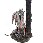 Настольная лампа с абажуром Дракон Silver Red Dragon Коричневый абажур варинант исполнения - 3 | Loft Concept в Москве