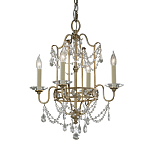 Люстра подвеная с 4-мя лампами и стеклянными подвесками в классическом стиле Feiss варинант исполнения - 1 | Loft Concept в Москве