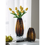 Ваза стеклянная янтарного цвета с текстурированным силуэтом Carambola варинант исполнения - 5 | Loft Concept в Москве