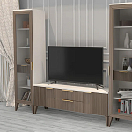 Витрина левая 1-дверная с ящиком и 5-ю белыми полками Harper Line варинант исполнения - 2 | Loft Concept в Москве