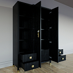 Большой шкаф с витриной Elsa Dreams Black варинант исполнения - 3 | Loft Concept в Москве