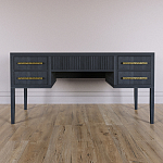 Большой Рабочий стол Primo с 5 выдвижными ящиками Черный дуб варинант исполнения - 1 | Loft Concept в Москве