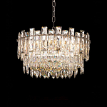 Круглая люстра с хрустальными подвесками на серебряном каркасе Gorgeous Crystal Light варинант исполнения - 8 | Loft Concept в Москве