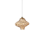 Подвесной светильник с плафоном из фактурного светло-янтарного стекла Light Ensemble варинант исполнения - 2 | Loft Concept в Москве