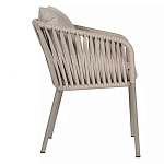 Стул серо-бежевый с декоративным плетением на спинке и подлокотниках Chair Weave варинант исполнения - 2 | Loft Concept в Москве