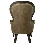 Кресло кожаное с мягкими подлокотниками на 4-х деревянных ножках Evelyn Classical Armchair варинант исполнения - 2 | Loft Concept в Москве