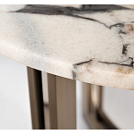 Столик журнальный с круглой мраморной столешницей Unique Stone Design варинант исполнения - 3 | Loft Concept в Москве