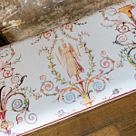 Банкетка из массива бука бежевая с растительным орнаментом Raffael Beige Floral Banquette варинант исполнения - 2 | Loft Concept в Москве