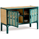 Комод для посуды из ротанга Felice Rattan Green варинант исполнения - 3 | Loft Concept в Москве