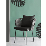 Стул мягкий с декором в виде плетеных лент на спинке и подлокотниках Semicircular Chair Decorated with Ribbons варинант исполнения - 1 | Loft Concept в Москве