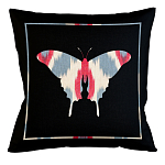 Подушка декоративная бабочка с узором красного и серого цвета Ikat Pattern варинант исполнения - 1 | Loft Concept в Москве
