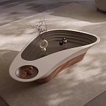 Журнальный столик фигурный со стеклянной столешницей Table Drop варинант исполнения - 1 | Loft Concept в Москве