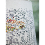 Настольная лампа с принтом на белом тканевом абажуре Roof Garden Lamp варинант исполнения - 4 | Loft Concept в Москве