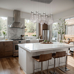 Люстра с 9-ю прозрачными плафонами из стекла в форме капли на прямоугольном потолочном основании цвета хром Lucid Rain  варинант исполнения - 11 | Loft Concept в Москве