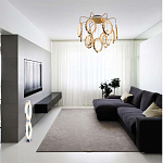 Потолочный светильник светодиодный с золотистым каркасом Ring of Fire варинант исполнения - 1 | Loft Concept в Москве