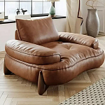 Кресло кожаное с деревянным каркасом Medieval Furniture варинант исполнения - 4 | Loft Concept в Москве