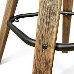 Барный стул со спинкой и мягкой обивкой с ромбами на 4-х деревянных ножках Бежевый Велюр Ava Charm варинант исполнения - 7 | Loft Concept в Москве