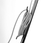 Торшер в виде прожектора с круглым тканевым абажуром на треноге черного цвета Radiance Éclat варинант исполнения - 7 | Loft Concept в Москве