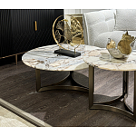 Столик журнальный с круглой мраморной столешницей Unique Stone Design варинант исполнения - 8 | Loft Concept в Москве