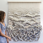 Дизайнерское современное текстильное панно Жемчуг варинант исполнения - 1 | Loft Concept в Москве