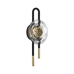 Бра черного цвета с круглым прозрачным стеклянным плафоном Virelia  варинант исполнения - 3 | Loft Concept в Москве