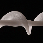 Люстра горизонтальная с волнистым белым плафоном Golden Swirl варинант исполнения - 7 | Loft Concept в Москве