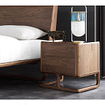 Прикроватный деревянный столик с 2-мя ящиками Moon Walnut Furniture варинант исполнения - 2 | Loft Concept в Москве