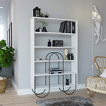 Стеллаж прямой белый с 5-ю открытыми полками NORFOLK BOOKCASE WHITE варинант исполнения - 1 | Loft Concept в Москве