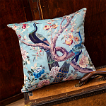 Подушка декоративная с изображением птиц в саду Chinoiserie Garden Two Peacocks Cushion варинант исполнения - 2 | Loft Concept в Москве