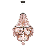 Люстра каплевидной формы украшенная розовыми круглыми бусинами Pink Beads Chandelier варинант исполнения - 1 | Loft Concept в Москве