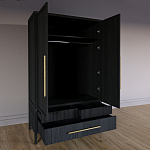 Шкаф платяной Primo с выдвижными ящиками шпон Светлый дуб варинант исполнения - 4 | Loft Concept в Москве