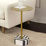 Дизайнерский журнальный стол с круглой столешницей на чёрно-белом основании Muruv варинант исполнения - 2 | Loft Concept в Москве