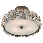 Потолочный светильник круглый с абажуром из устричных раковин Sea Ravens варинант исполнения - 3 | Loft Concept в Москве