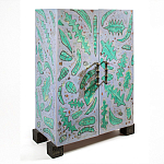 Премиальный Шкаф Defoliation двухстворчатый роспись зеленые листья  варинант исполнения - 1 | Loft Concept в Москве