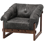 Кресло Duncan винтажная черная кожа варинант исполнения - 2 | Loft Concept в Москве