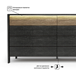 Комод 8 ящиков с подсветкой на рельефном фасаде Warm Industrial варинант исполнения - 6 | Loft Concept в Москве