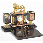 Настольный письменный набор из яшмы и долерита с декором виде льва Manager Organizer варинант исполнения - 2 | Loft Concept в Москве