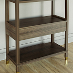 Стеллаж Elsa Dreams Walnut со стеклянными полками и ящиком варинант исполнения - 6 | Loft Concept в Москве