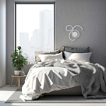 Бра белого цвета с изогнутыми световыми линиями и круглым основанием Luke Lampco Tracer Lamp варинант исполнения - 7 | Loft Concept в Москве