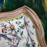 Кресло из натурального бука бежевое с изображением птиц и цветов Beige Green Chinoiserie Garden Armchair варинант исполнения - 3 | Loft Concept в Москве