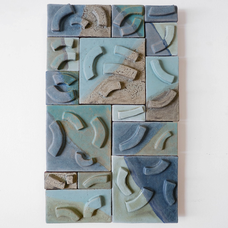 Геометрическое Объемное Панно Blue Curve Голубой Бирюзовый в Москве | Loft Concept 