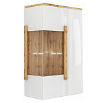 Витрина навесная двухдверная с белым глянцевым фасадом Grace of Furniture варинант исполнения - 1 | Loft Concept в Москве