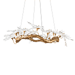Люстра подвесная с прозрачными стеклянными птичками на ветвях Диаметр 100 см Serip Voa варинант исполнения - 6 | Loft Concept в Москве