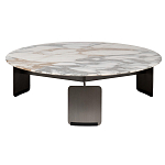 Столик журнальный с круглой мраморной столешницей на трех опорах Marble Stone Drawing варинант исполнения - 6 | Loft Concept в Москве