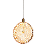 Подвесной светильник с плафоном из рельефного стекла Peony Glass Bronze  варинант исполнения - 4 | Loft Concept в Москве