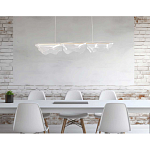 Люстра линейная с 3-мя белыми волнистыми плафонами Wave Line варинант исполнения - 11 | Loft Concept в Москве