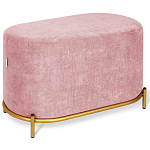 Банкетка овальная пыльно-розовый велюр на 4-х металлических ножках золотого цвета SANJAY варинант исполнения - 1 | Loft Concept в Москве